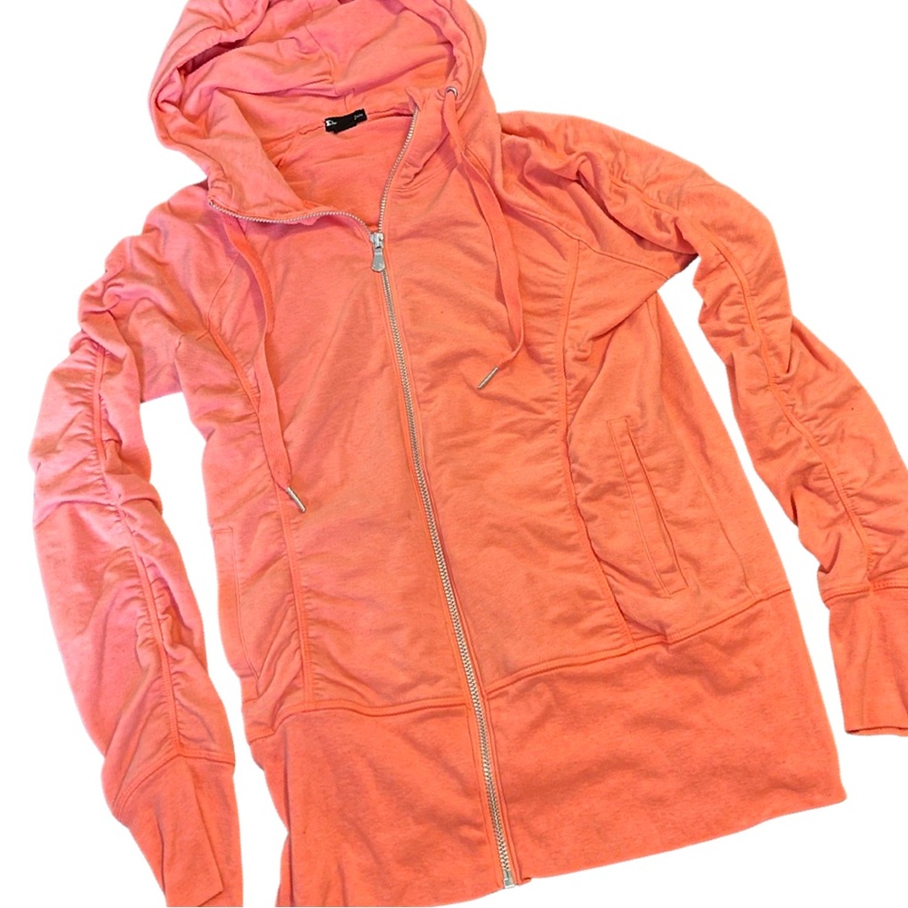 🪩4/$20!! Champion Full Zip Hoodie “Elite” Ruched Medium Coral